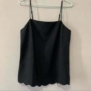 J CREW Scalloped Cami Black Top | Size 6